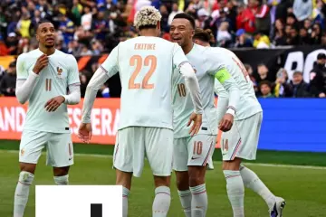 Michael Olise, Hugo Ekitike et Kylian Mbappé (de gauche à droite) lors de la victoire des Bleus face au Brésil, jeudi. (P. Lahalle/L'Équipe)